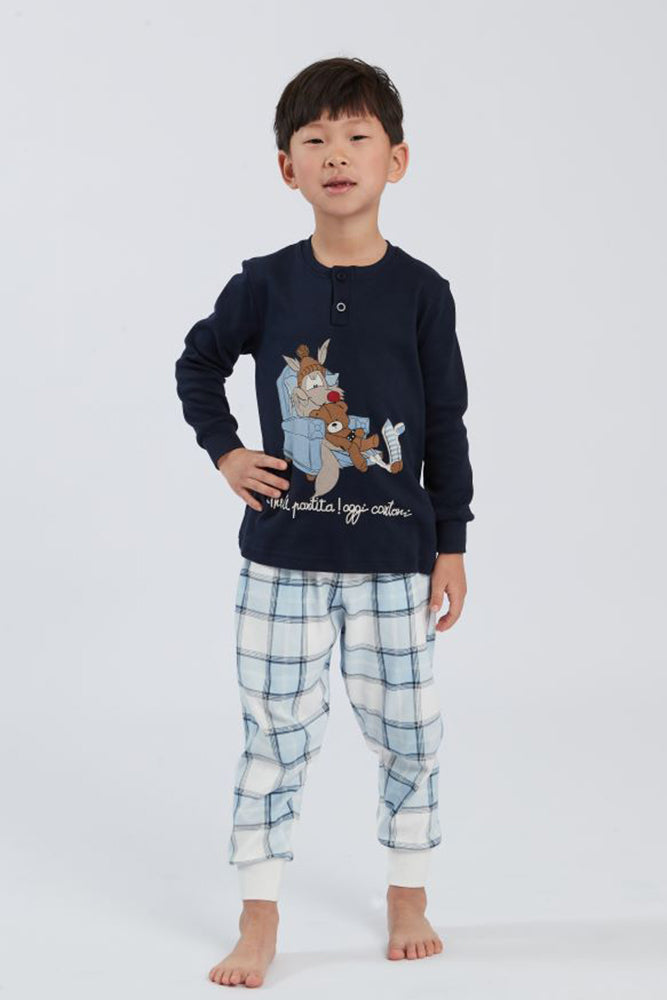 PIGIAMA BAMBINO BLU 6356 3037 HAPPY PEOPLE